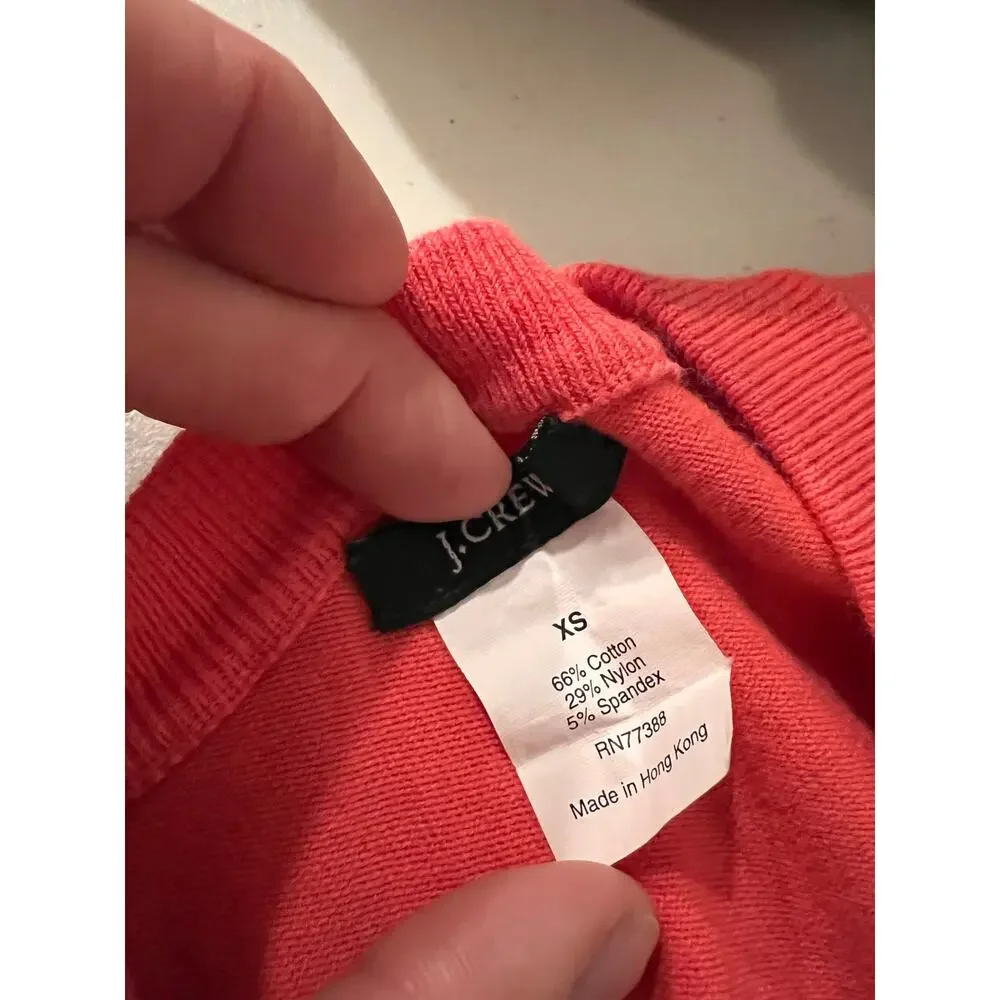 J.Crew Pink Jackie Cardigan Cotton Blend White Button Long Sleeve Size XS